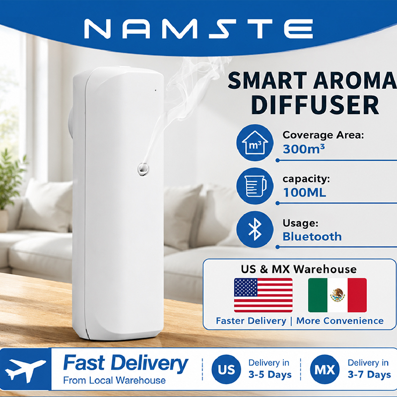 Home Fragrance Logo - NAMASTE Diffuser Minyak Aromatik Bluetooth, Diffuser